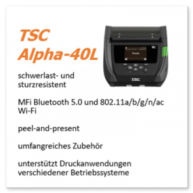 TSC Alpha-40L mobile Datenerfassung Etikettendrucker mobile computer